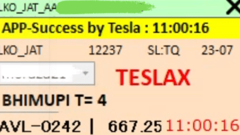 TESLA TATKAL SOFTWARE RESULT